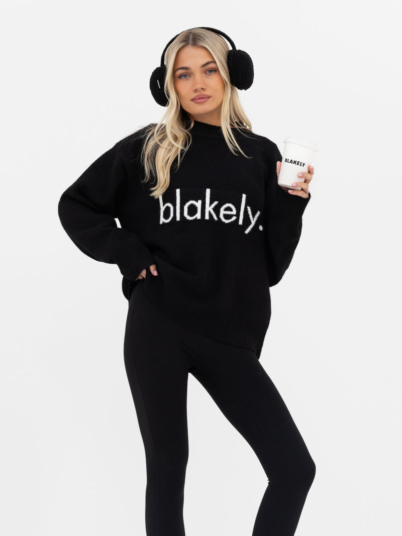 Mabel Oversized Knitted Jumper - Black