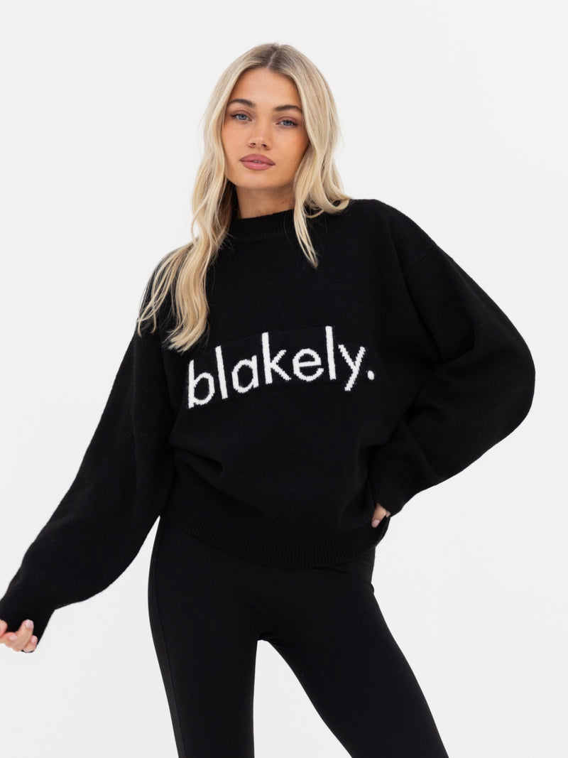 Mabel Oversized Knitted Jumper - Black
