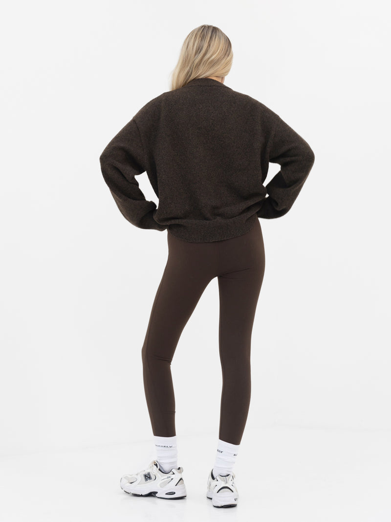 Mabel Oversized Knitted Jumper - Chocolate Brown