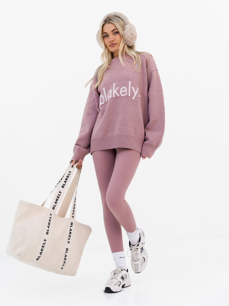 Mabel Oversized Knitted Jumper - Dusty Pink