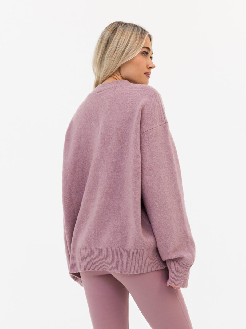 Mabel Oversized Knitted Jumper - Dusty Pink