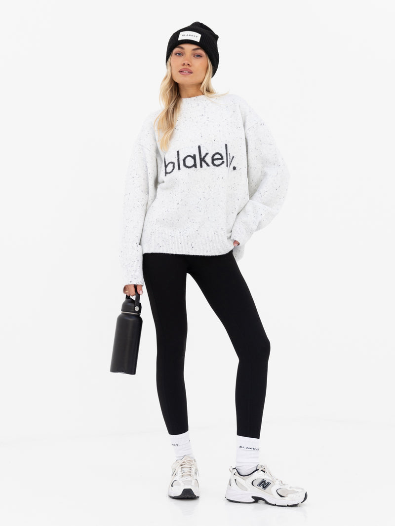 Mabel Oversized Knitted Jumper - Light Grey