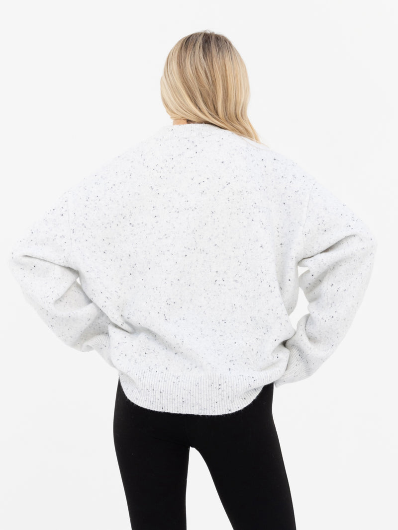 Mabel Oversized Knitted Jumper - Light Grey