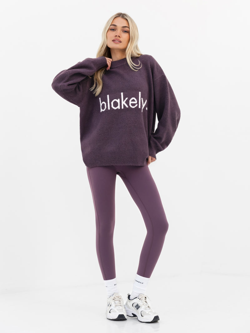 Mabel Oversized Knitted Jumper - Plum