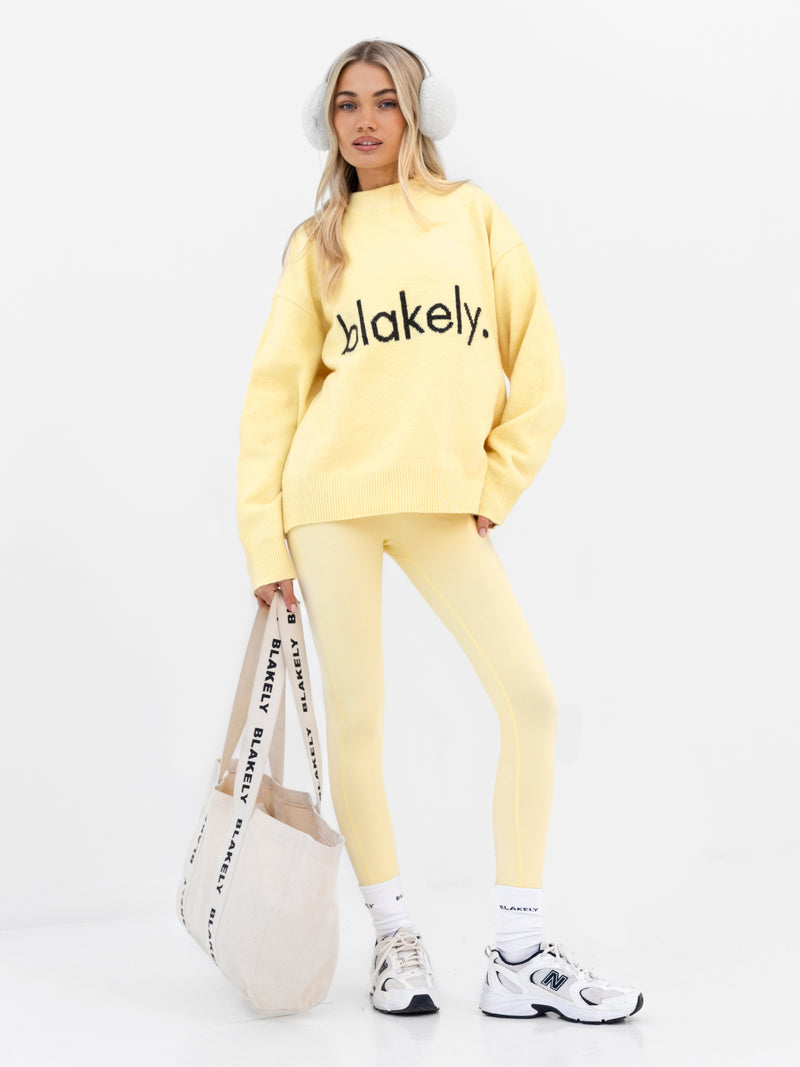 Mabel Oversized Knitted Jumper - Butter Yellow