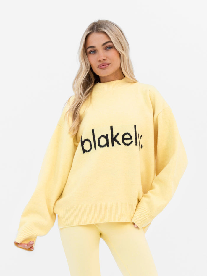 Mabel Oversized Knitted Jumper - Butter Yellow