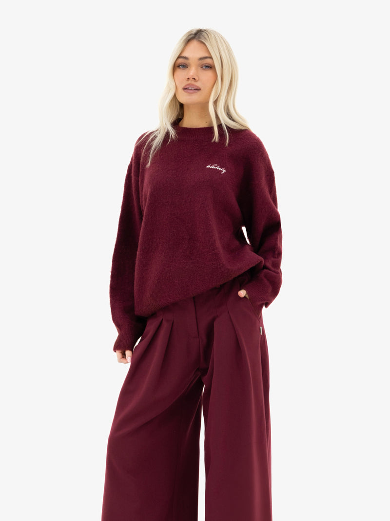 Mindy Knitted Jumper - Burgundy