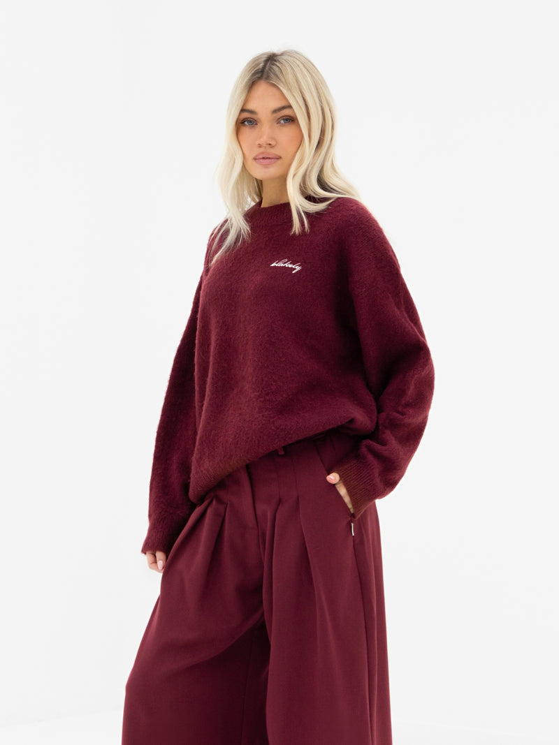 Mindy Knitted Jumper - Burgundy