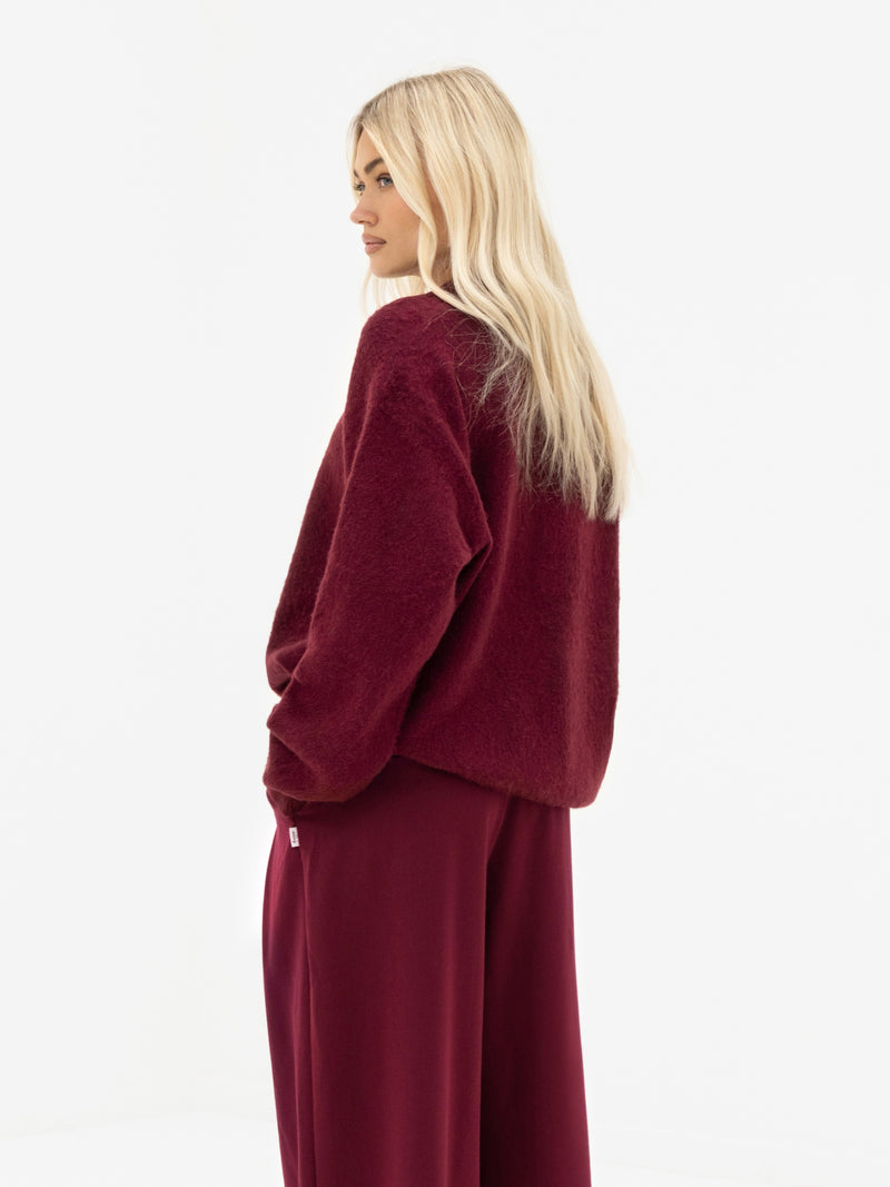 Mindy Knitted Jumper - Burgundy