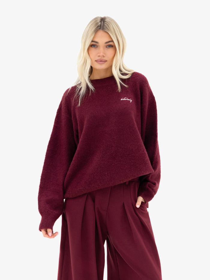 Mindy Knitted Jumper - Burgundy
