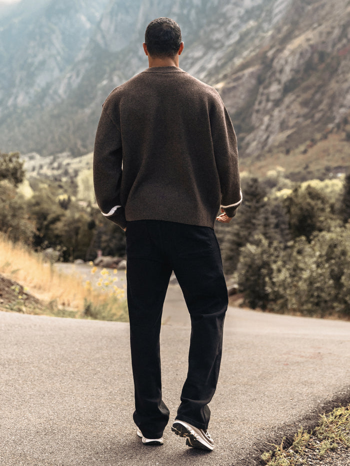 Abel Script Knitted Jumper - Dark Brown