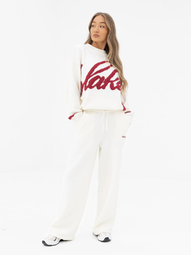Margot Script Oversized Knitted Jumper - Cream