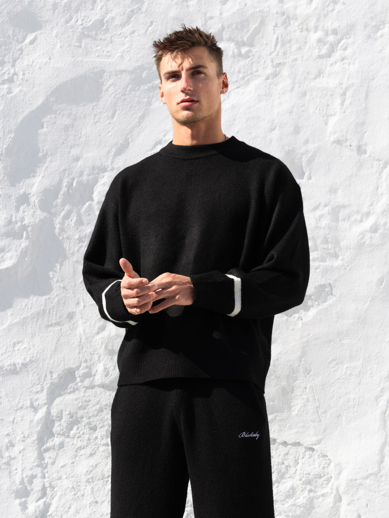 Relaxed Knitted Jumper - Black