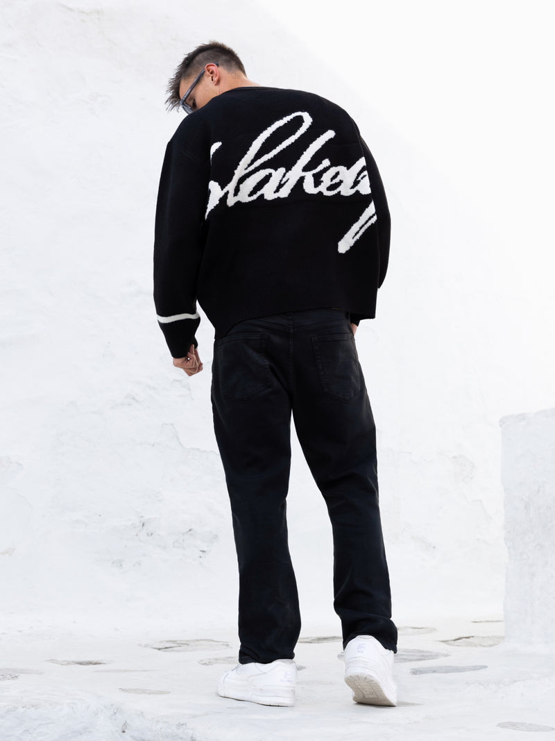 Relaxed Knitted Jumper - Black