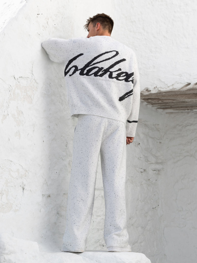 Relaxed Knitted Jumper - Light Grey