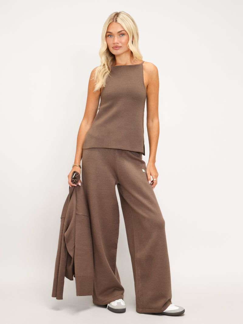 Layla Knitted Vest - Rich Taupe