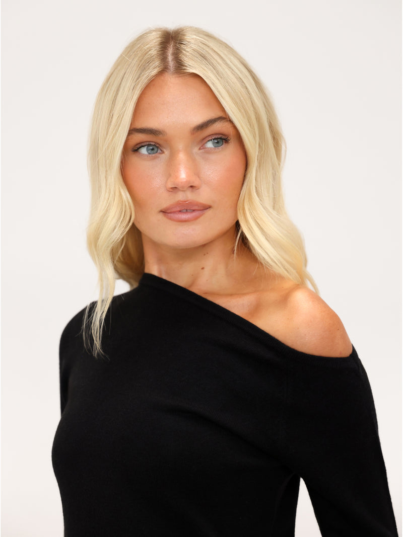Layla Off The Shoulder Knitted Top - Black