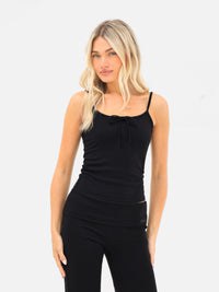 Melody Soft Knitted Cami - Black