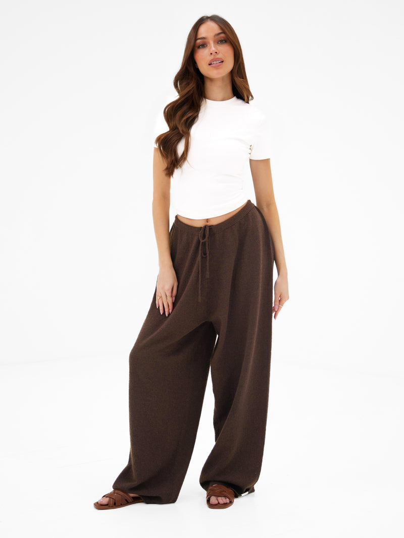 Mae Crochet Trousers - Brown