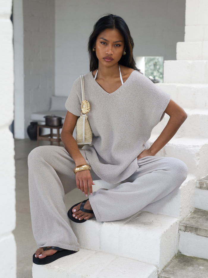 Mae Crochet Trousers - Taupe