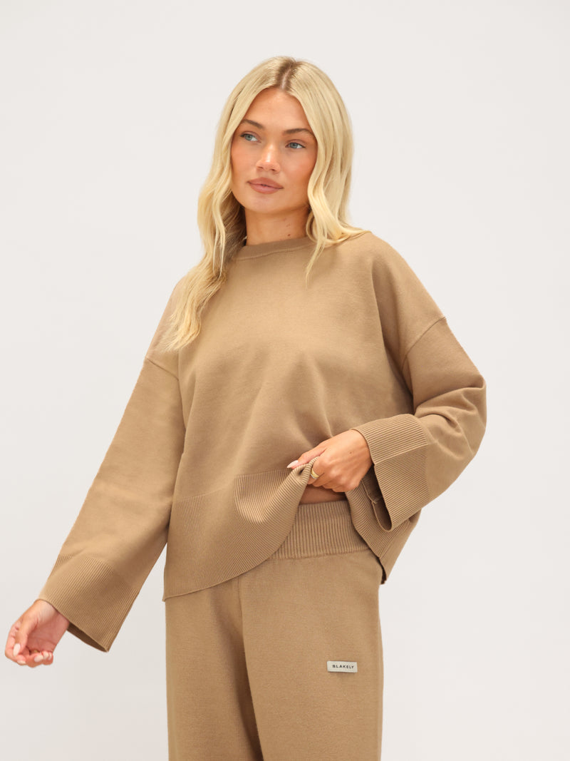 Layla Oversized Knitted Jumper - Caramel