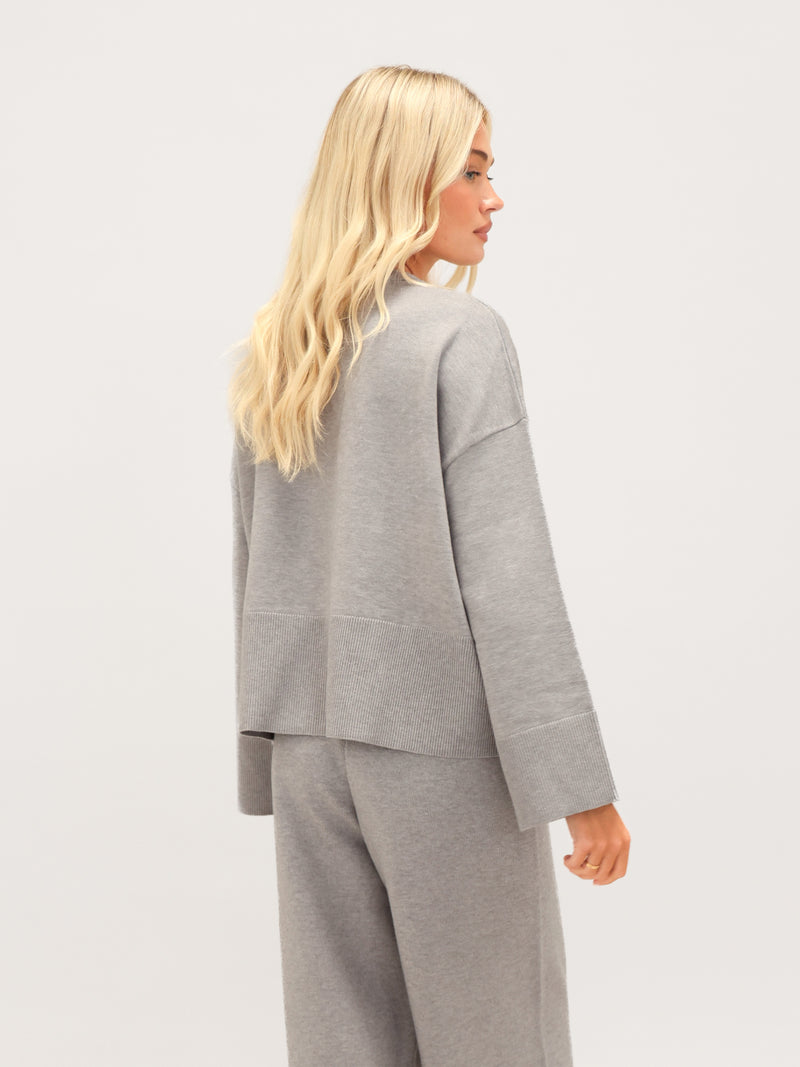 Layla Oversized Knitted Jumper - Grey
