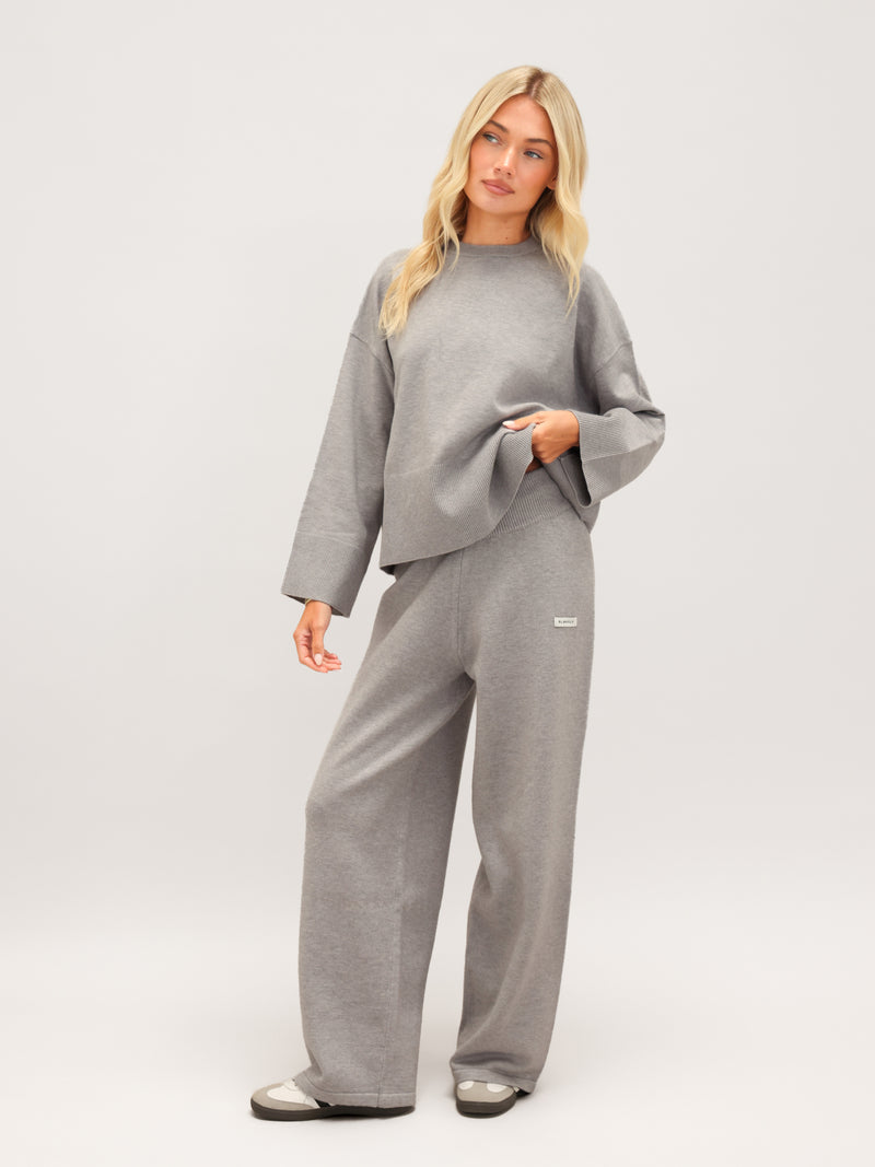 Layla Oversized Knitted Jumper - Grey