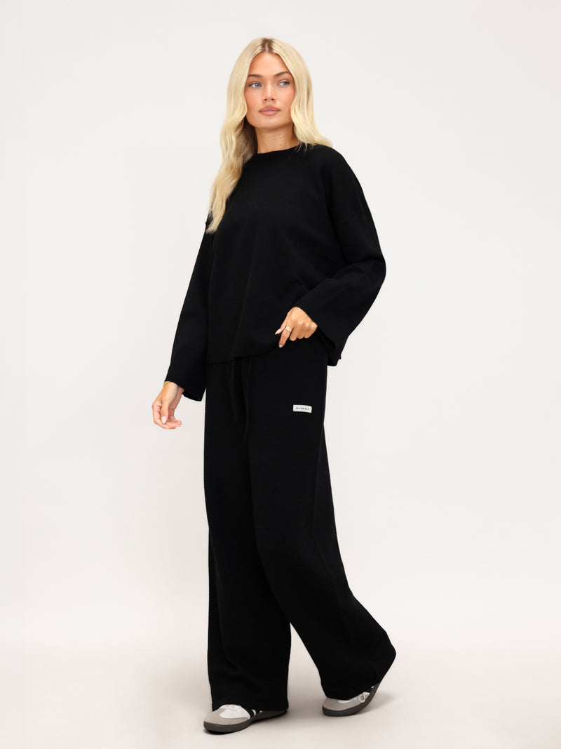 Layla Oversized Knitted Jumper - Black