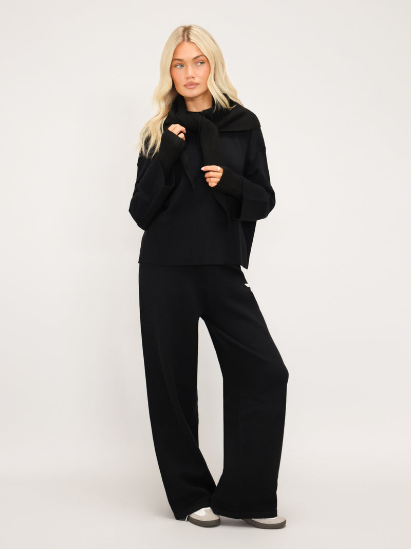 Layla Oversized Knitted Jumper - Black