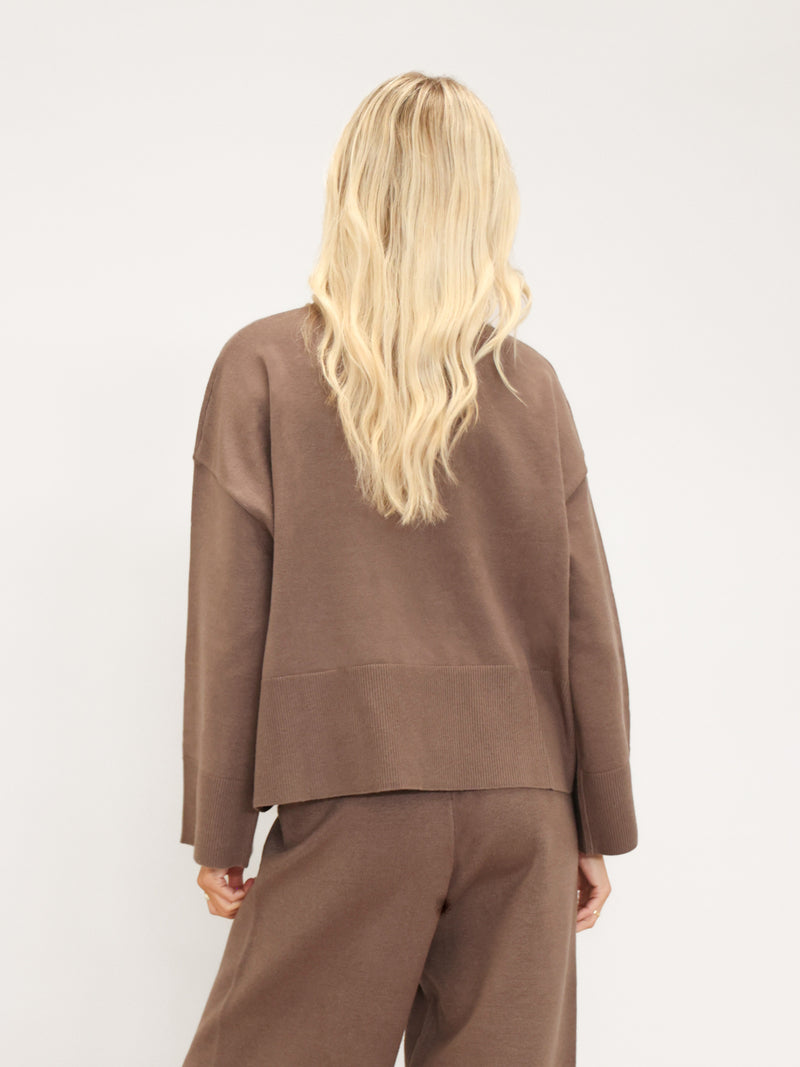 Layla Oversized Knitted Jumper - Rich Taupe