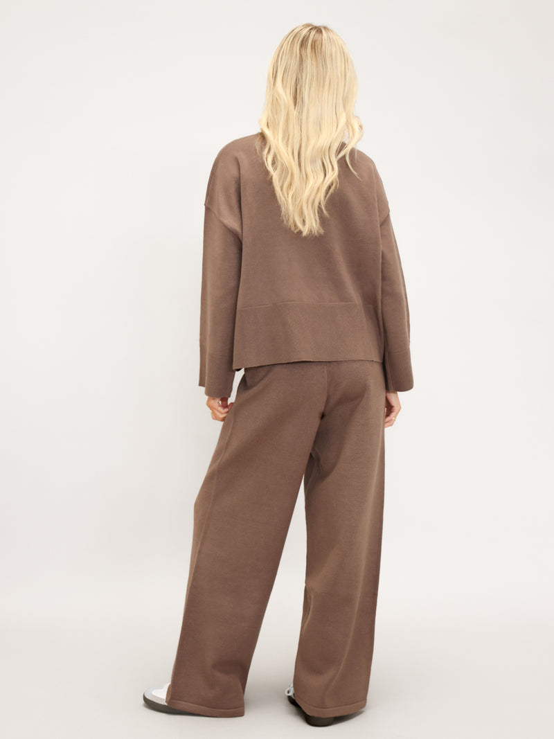Layla Oversized Knitted Jumper - Rich Taupe