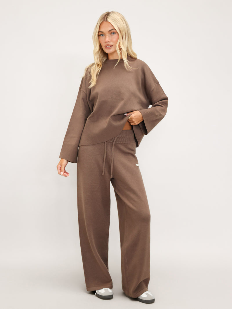 Layla Oversized Knitted Jumper - Rich Taupe