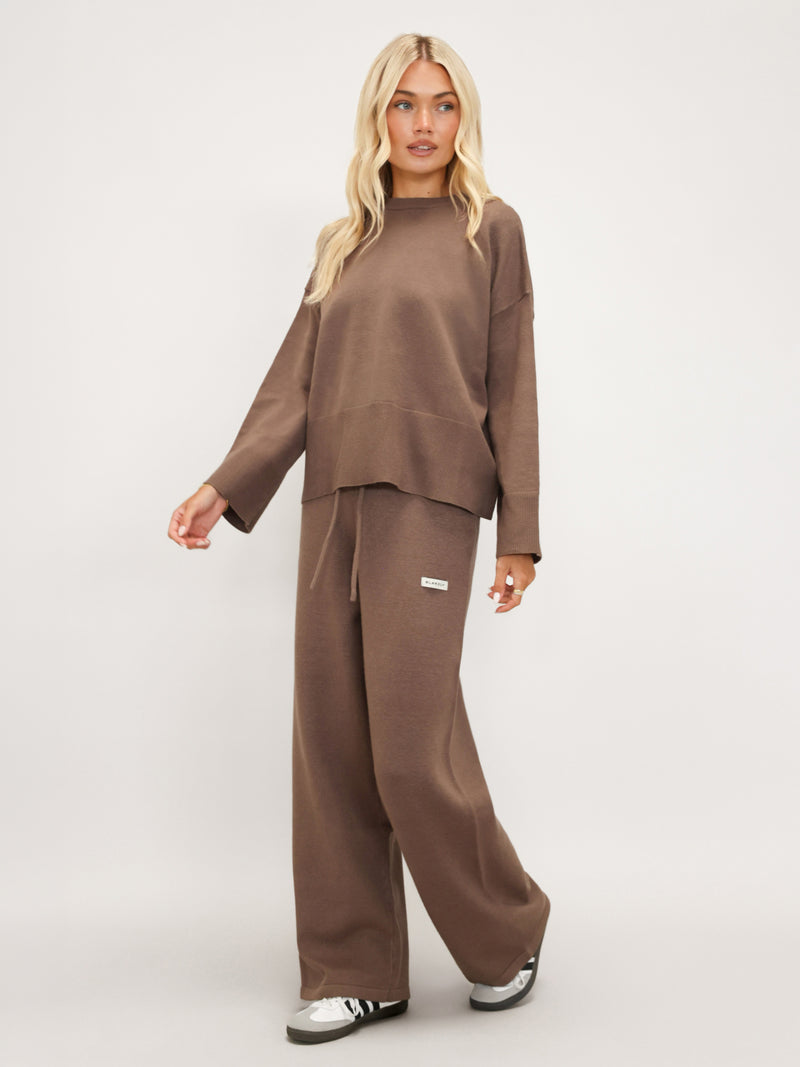 Layla Oversized Knitted Jumper - Rich Taupe