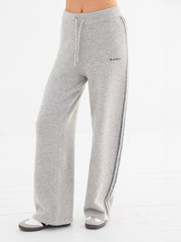 Naya Striped Knitted Trousers - Marl Grey