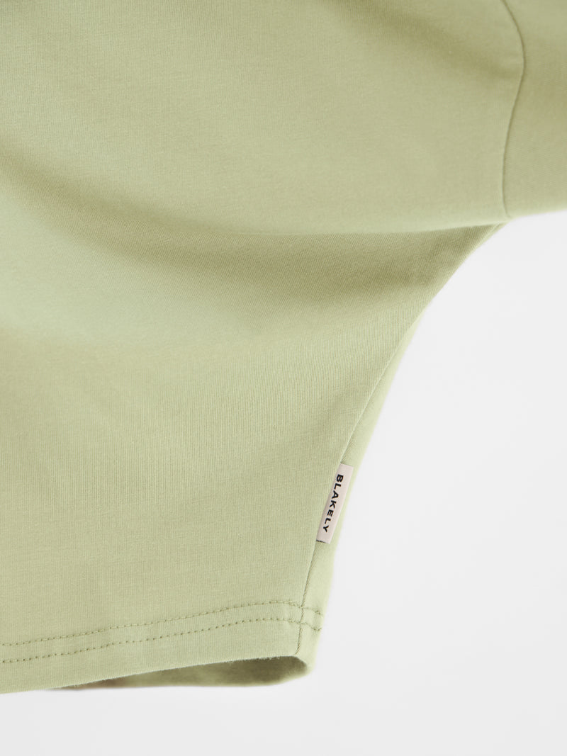 Ayla Batwing Cotton Top - Warm Green