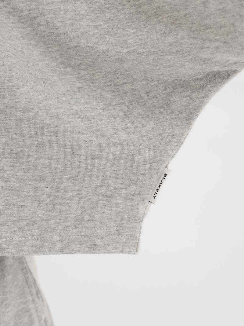 Ayla Batwing Cotton Top - Marl Grey