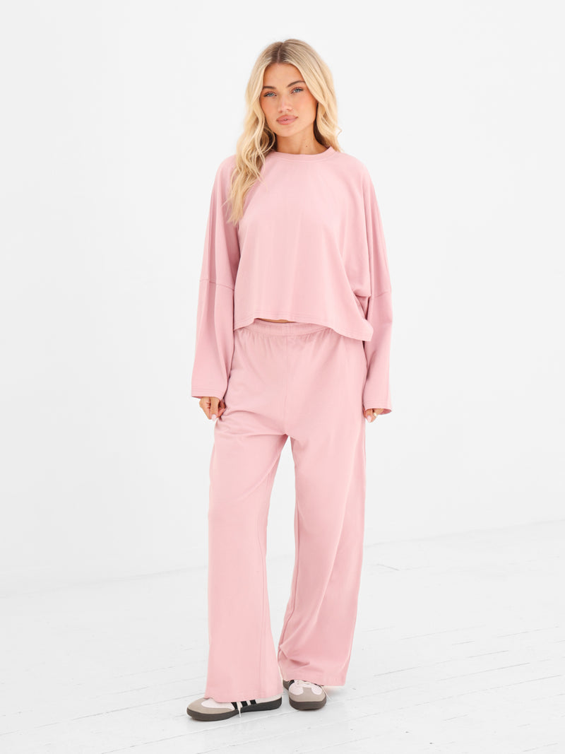 Ayla Batwing Cotton Top - Peony Pink