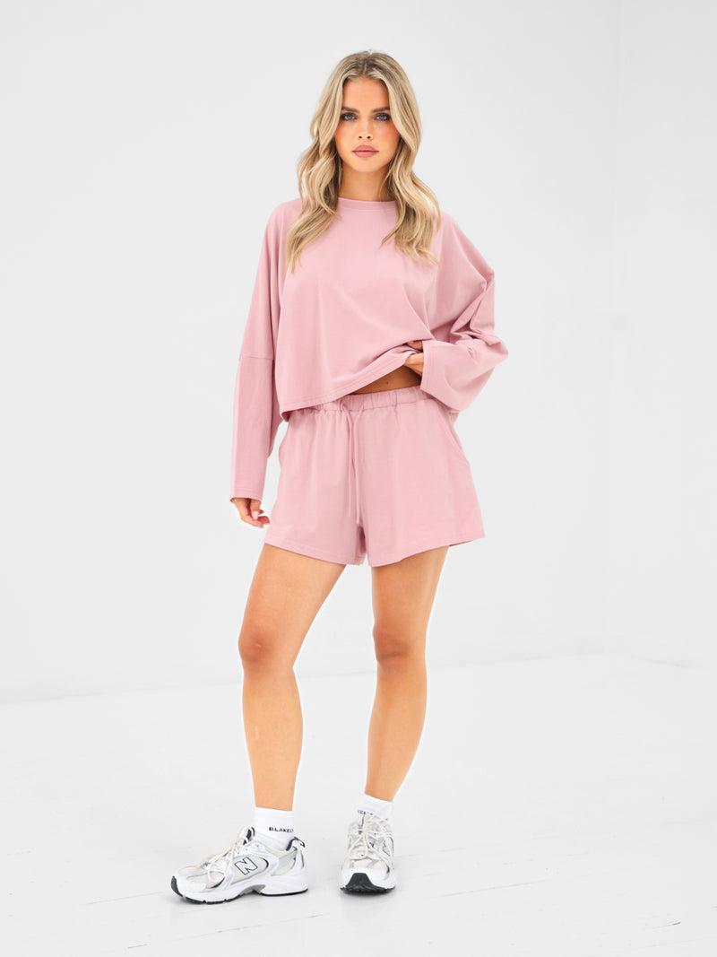 Ayla Batwing Cotton Top - Peony Pink