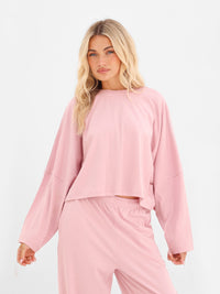 Ayla Batwing Cotton Top - Peony Pink