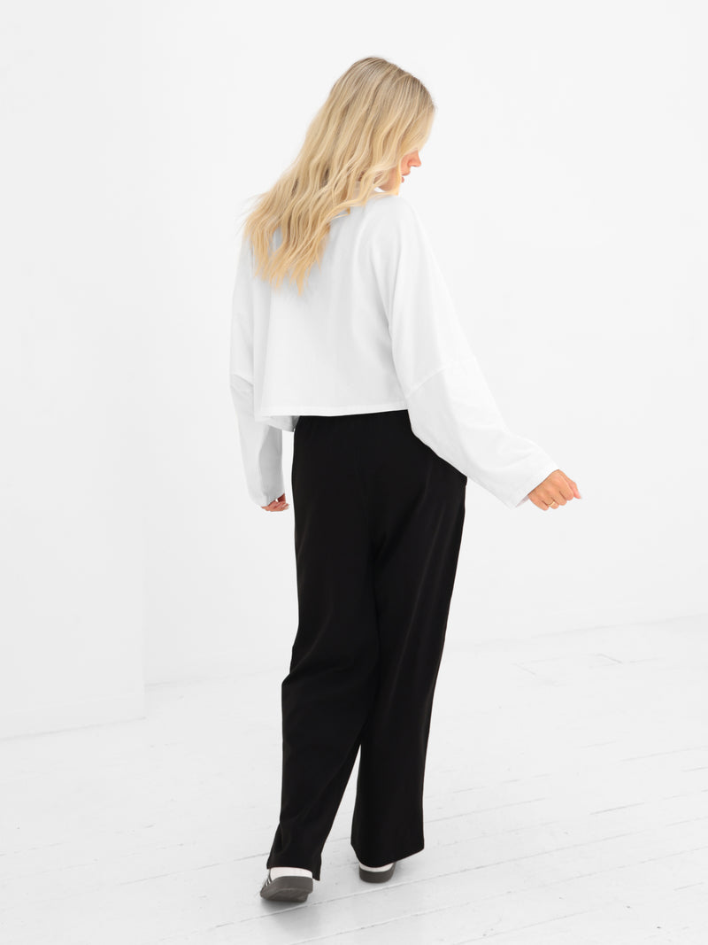 Ayla Batwing Cotton Top - White