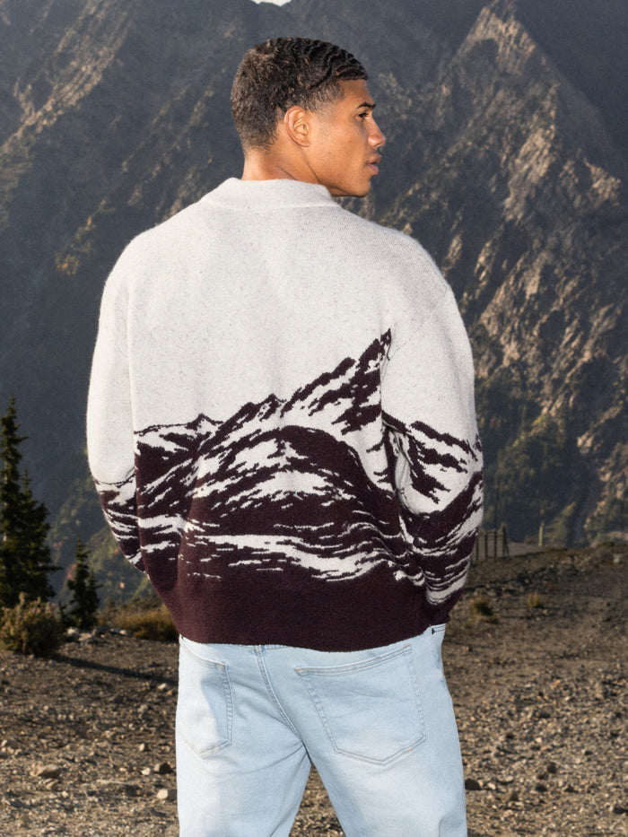 Relaxed Knitted Mountain Jumper - Dark Mulberry
