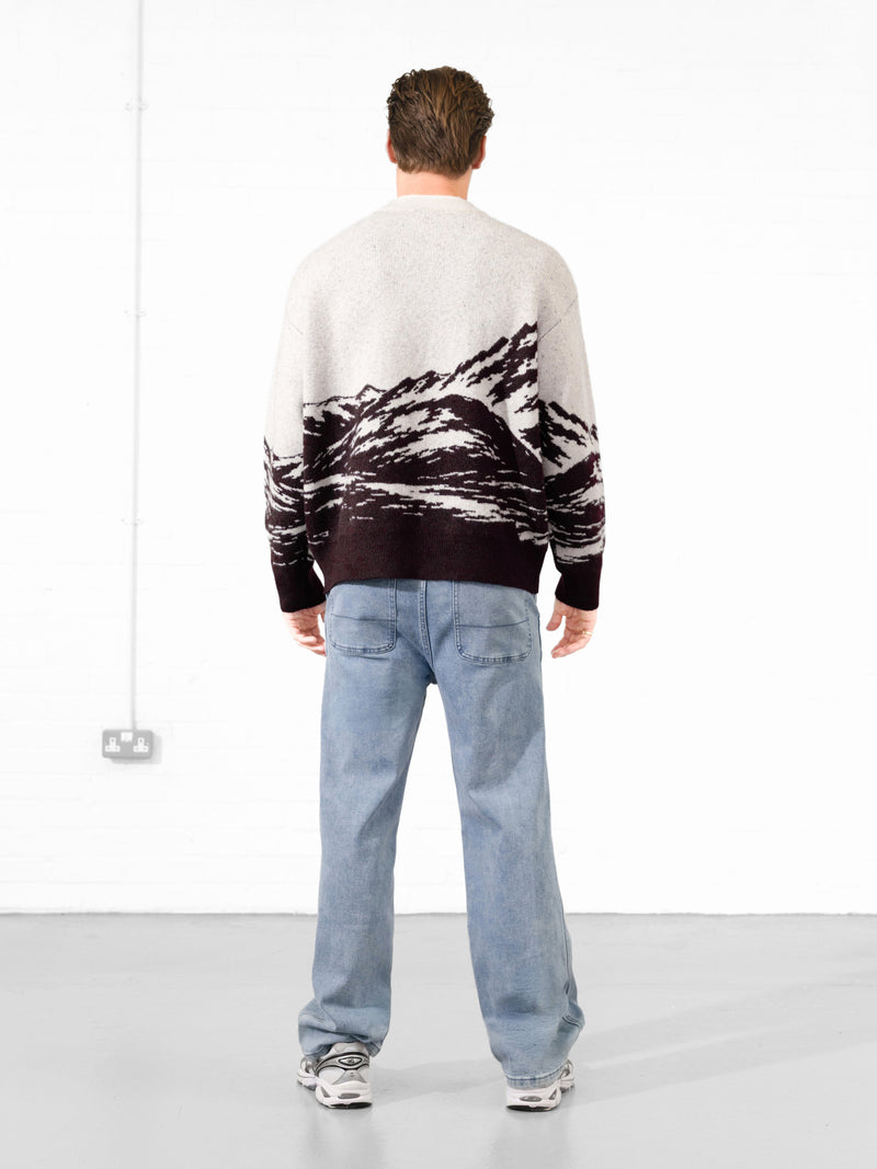 Relaxed Knitted Mountain Jumper - Dark Mulberry