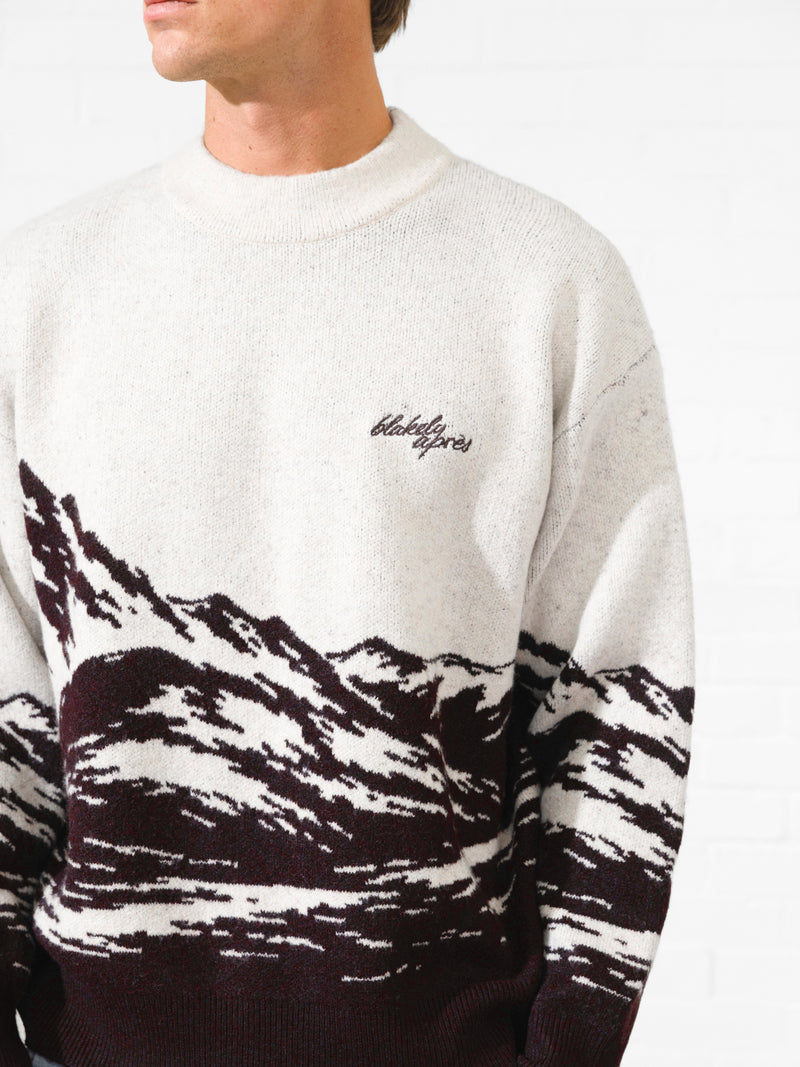 Relaxed Knitted Mountain Jumper - Dark Mulberry