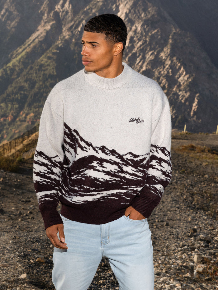 Relaxed Knitted Mountain Jumper - Dark Mulberry