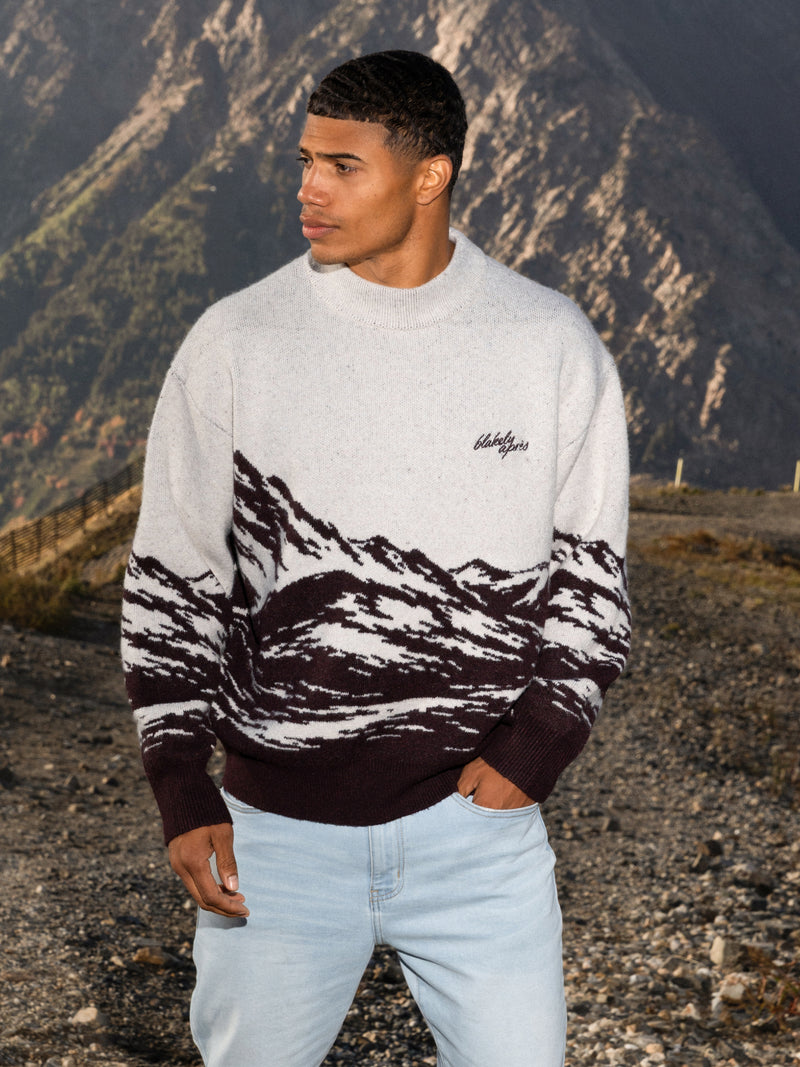 Relaxed Knitted Mountain Jumper - Dark Mulberry