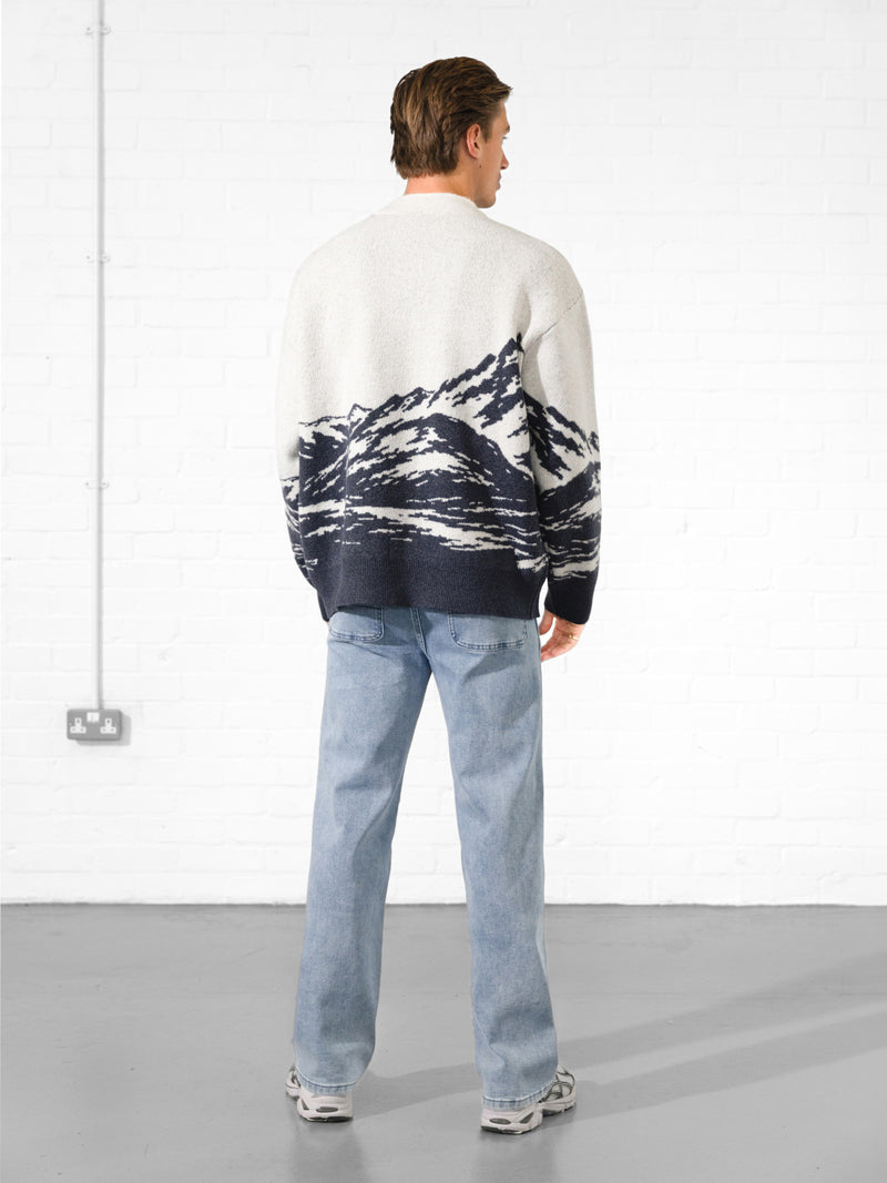 Relaxed Knitted Mountain Jumper - True Navy
