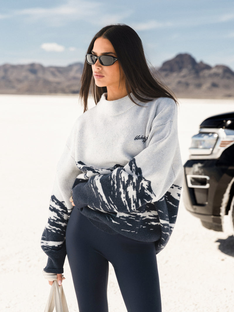 Oversized Knitted Mountain Jumper - True Navy