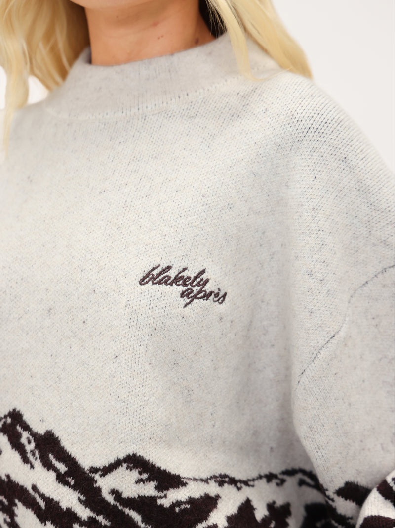 Oversized Knitted Mountain Jumper - Dark Mulberry