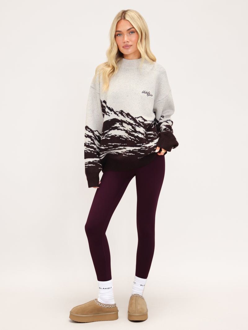 Oversized Knitted Mountain Jumper - Dark Mulberry