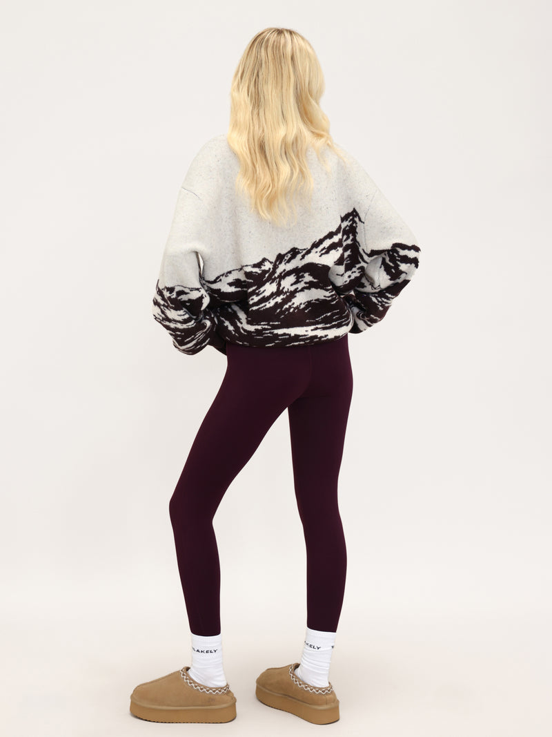 Oversized Knitted Mountain Jumper - Dark Mulberry